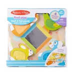 Kép 2/3 - Melissa & Doug tapintós puzzle, kukucskáló állatok tükörrel