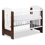 Kép 2/5 - Klups Szafari/Zsiráf kiságy 60x120 + komód - fehér & dió