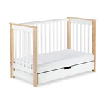 Kép 4/7 - Klups Iwo kiságy ágyneműtartóval 60x120 + komód - fehér&fenyő