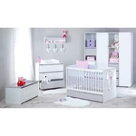 Kép 7/7 - Little Sky Dalia kiságy 60x120 + komód + 2 ajtós 3 fiókos szekrény - fehér & szürke