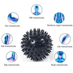 Kép 2/4 - VivaFit Tüskés masszírozó labda 7,5 cm - fekete
