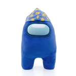 Kép 2/2 - Among Us plüss figura 30 cm - kék, varázslósapkával