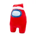 Kép 3/3 - Among Us plüss figura 20 cm - piros, Mikulás sapkával