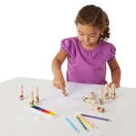 Kép 2/3 - Melissa & Doug Fa nyomda készlet ceruzákkal, nagy méretű, fogantyús