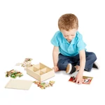 Kép 2/3 - Melissa & Doug, fa kézségfejlesztő játék, puzzle, farm állatai