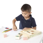 Kép 2/3 - Melissa & Doug Fa nyomda készlet ceruzákkal, dínók