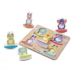 Kép 1/3 - Melissa & Doug Fa készségfejlesztő játék, Óriás puzzle, hintázó vadállatok