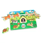 Kép 3/3 - Melissa & Doug Fa készségfejlesztő játék, háziállatok puzzle