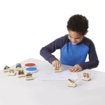 Kép 2/3 - Melissa & Doug Fa nyomda készlet, Első nyomdám, járművek