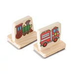 Kép 3/3 - Melissa & Doug Fa nyomda készlet, Első nyomdám, járművek