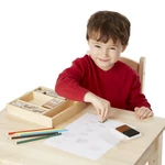 Kép 2/3 - Melissa & Doug Fa nyomda készlet ceruzákkal, lovak