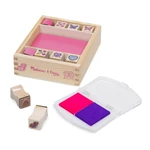 Kép 2/3 - Melissa & Doug Fa nyomda készlet, pillangó és szív