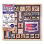 Kép 1/3 - Melissa & Doug Fa nyomda készlet ceruzákkal, tündérkert
