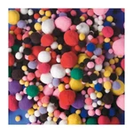 Kép 2/2 - Playbox Pom-Pom, vegyes méret, alapszínek, 525 db