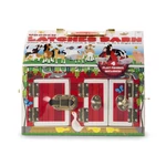 Kép 3/3 - Melissa & Doug Fa készségfejlesztő játék, Istálló zárakkal és állat figurákkal