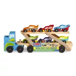 Kép 1/3 - Melissa & Doug Fa jármű, Mega versenyautó szállító