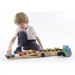 Kép 2/3 - Melissa & Doug Fa jármű, Mega versenyautó szállító