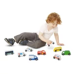 Kép 2/3 - Melissa & Doug Fa jármű, Városi autók, 9 db