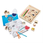 Kép 3/3 - Melissa & Doug kreatív játék, Mancs Őrjárat fa nyomdaszett filcekkel