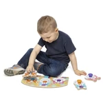 Kép 3/3 - Melissa & Doug Bébi és tipegő fajátékok, Óriás puzzle gombbal, farm állatai