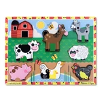 Kép 1/3 - Melissa & Doug Készségfejlesztő játék, Könnyen megfogható puzzle, farm