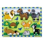 Kép 1/3 - Melissa & Doug Készségfejlesztő játék, Könnyen megfogható puzzle, kis kedvencek