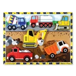 Kép 1/3 - Melissa & Doug Készségfejlesztő játék, Könnyen megfogható puzzle, munkagépek