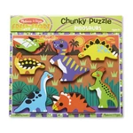 Kép 1/3 - Melissa & Doug Fa készségfejlesztő játék, Könnyen megfogható puzzle, dínók