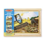 Kép 2/3 - Melissa & Doug Fa készségfejlesztő játék, Puzzlek dobozban, építkezés