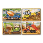 Kép 3/3 - Melissa & Doug Fa készségfejlesztő játék, Puzzlek dobozban, építkezés