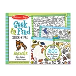 Kép 1/3 - Melissa & Doug, kreatív játék, keresd meg, matrica készlet, állatok