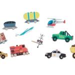 Kép 3/3 - Melissa & Doug, kreatív játék, pufi matrica készlet, járművek
