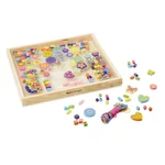 Kép 3/3 - Melissa & Doug Kreatív játék, Fa gyöngy szett, bokréta