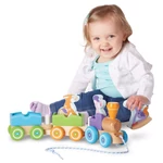 Kép 3/3 - Melissa & Doug Bébi és tipegő fajátékok, Húzható farm vonat