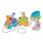Kép 1/3 - Melissa & Doug Bébi és tipegő fajátékok, Húzható farm vonat