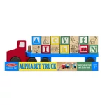 Kép 2/3 - Melissa & Doug Fa készségfejlesztő játék, Betűszállító teherautó