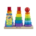 Kép 2/3 - Melissa & Doug Fa készségfejlesztő játék, Montessori tornyok