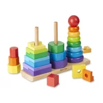 Kép 1/3 - Melissa & Doug Fa készségfejlesztő játék, Montessori tornyok