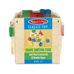 Kép 2/3 - Melissa & Doug Fa készségfejlesztő játék, Formarendező kocka