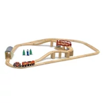Kép 3/3 - Melissa & Doug Fa vonatok és sínek, Vonat és sínek és kiegészítők, 47 db-os szett