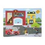 Kép 2/3 - Melissa & Doug Hangos puzzle, Tűzoltóállomás