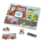 Kép 1/3 - Melissa & Doug Hangos puzzle, Tűzoltóállomás