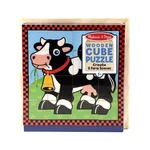 Kép 2/3 - Melissa & Doug Fa készségfejlesztő játék, Kockakirakó, háziállatok