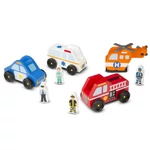 Kép 1/3 - Melissa & Doug Fa jármű, Vészhelyzet járművei