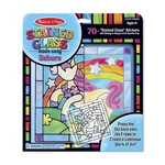 Kép 1/3 - Melissa & Doug Kreatív játék, Ólomüveg képkészítő készlet, unikornis