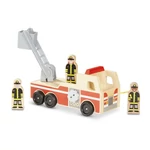 Kép 2/3 - Melissa & Doug Fa jármű, Létrás tűzoltóautó