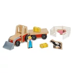 Kép 1/3 - Melissa & Doug Fa jármű, Traktor kiegésztőkkel