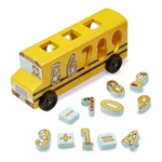 Kép 3/3 - Melissa & Doug Fa jármű, Számos formarendező iskolabusz