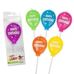 Kép 3/3 - Trendhaus "Happy Birthday" szülinapi lufi gyertya, 1 szál, 6 színben