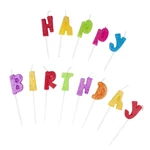 Kép 3/3 - Trendhaus "Happy Birthday" csillogó betűk szülinapi gyertya szett